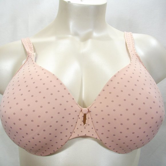 42DD Bali B534 Keyhole T-Shirt Convertible Underwire Bra Pink Dots NWT - Picture 1 of 4